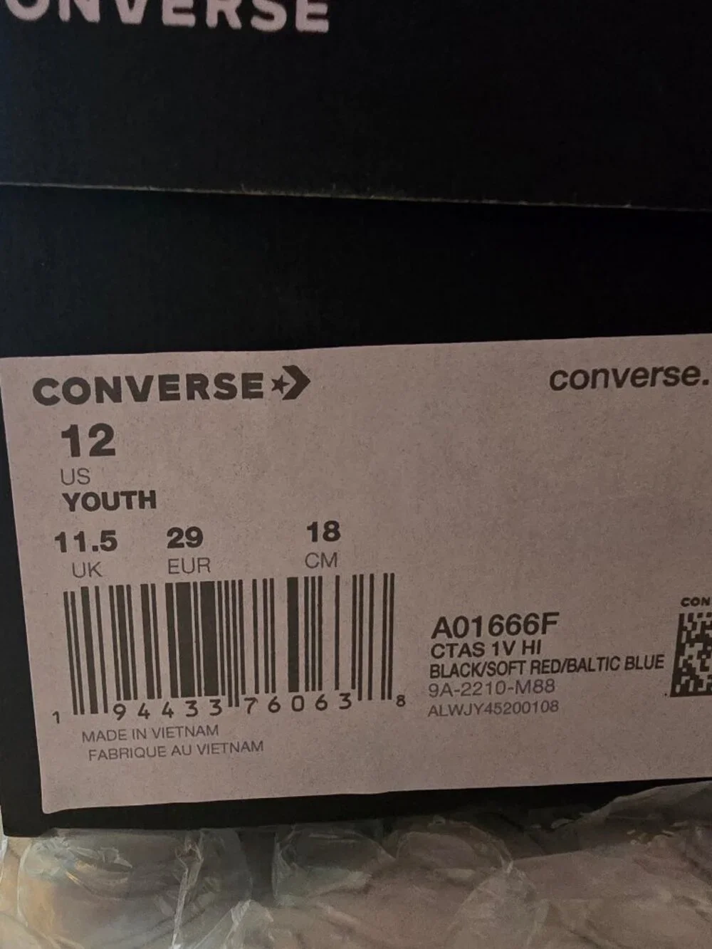 Converse CTAS 1V Hi-Top Kids size 12 Dinosaur Shoes